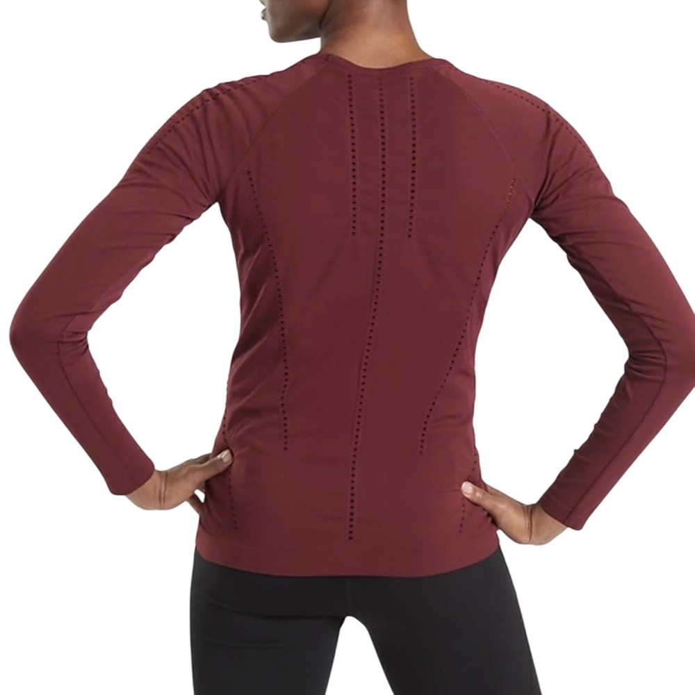 Athleta Foothill Seamless Long Sleeve Top, Dark Garnet, Medium, Unstinkable - Picture 2 of 7